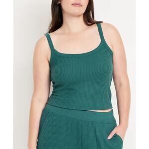 Old Navy Waffle Lounge Tank Top Green Moss Agate NEW XL